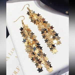 Meteor Shower Star Earrings, Star Tassel Earrings, Meteor Shower Earrings